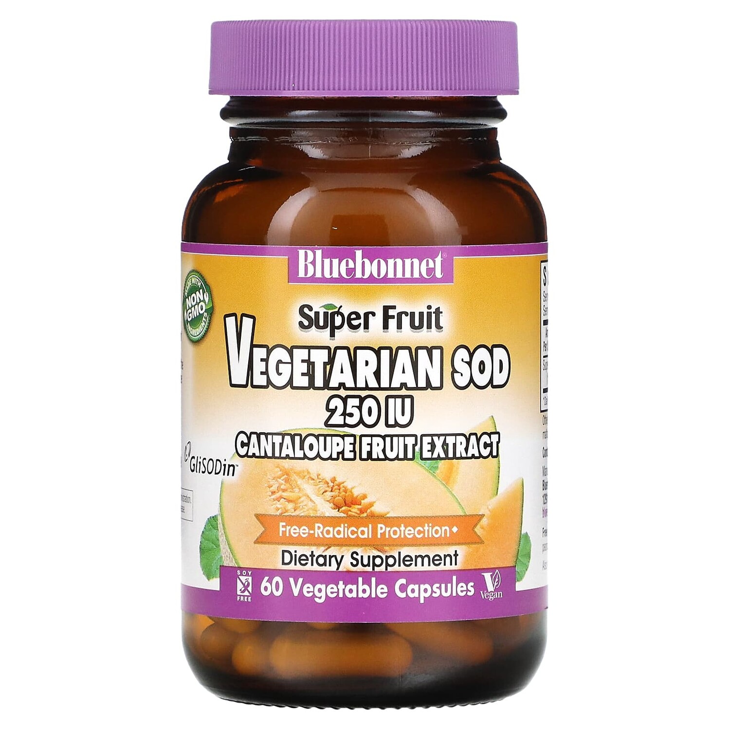 Super Fruit, Vegetarian SOD, экстракт плодов канталупы, 250 МЕ, 60 растительных капсул, Bluebonnet Nutrition
Super Fruit, Vegetarian SOD, экстракт плодов канталупы, 250 МЕ, 60 растительных капсул, Bluebonnet Nutrition