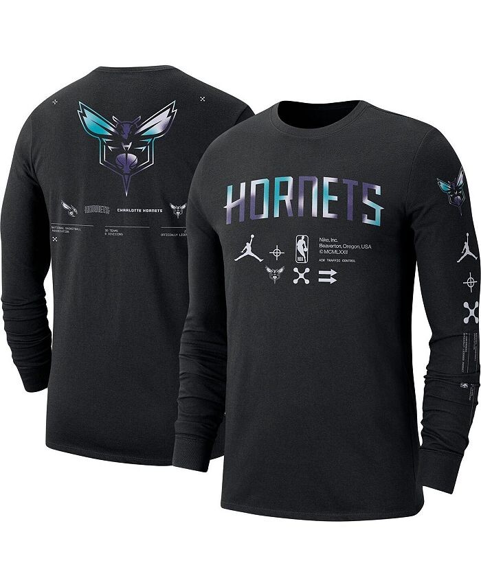 Мужская брендовая черная футболка с длинным рукавом Charlotte Hornets Essential Air Traffic Control Jordan, черный
Мужская брендовая черная футболка с длинным рукавом Charlotte Hornets Essential Air Traffic Control Jordan, черный