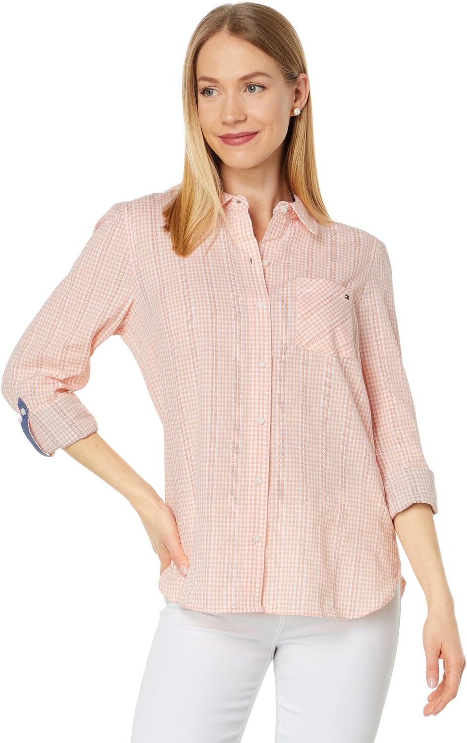 Рубашка Roll Tab Gingham Tommy Hilfiger, цвет Dobby Gingham/Coral Reef/Bright White
Рубашка Roll Tab Gingham Tommy Hilfiger, цвет Dobby Gingham/Coral Reef/Bright White
