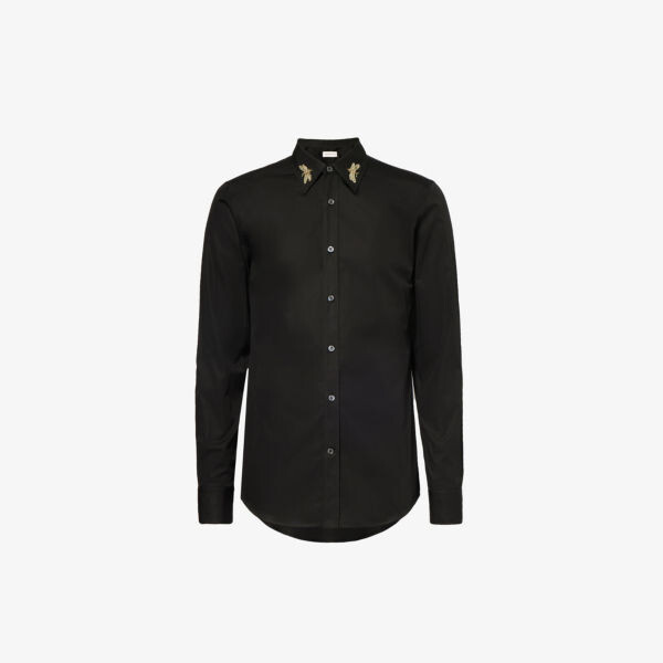 Рубашка прямого кроя из хлопкового поплина с декором Dragonfly Alexander Mcqueen, черный
Рубашка прямого кроя из хлопкового поплина с декором Dragonfly Alexander Mcqueen, черный