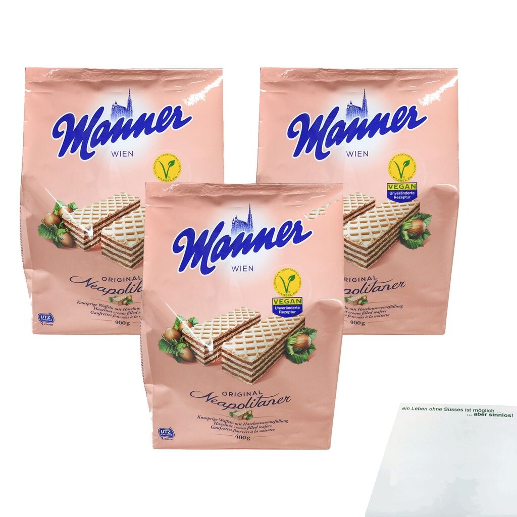 Manner Original Неаполитанский фундук ломтики упаковка 3 шт. (3 пакета по 400 г) + блок usy
Manner Original Неаполитанский фундук ломтики упаковка 3 шт. (3 пакета по 400 г) + блок usy