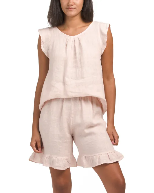 Комплект из льняного топа и шорт с рюшами Made In Italy Terzo Millennio, цвет Blush
Комплект из льняного топа и шорт с рюшами Made In Italy Terzo Millennio, цвет Blush