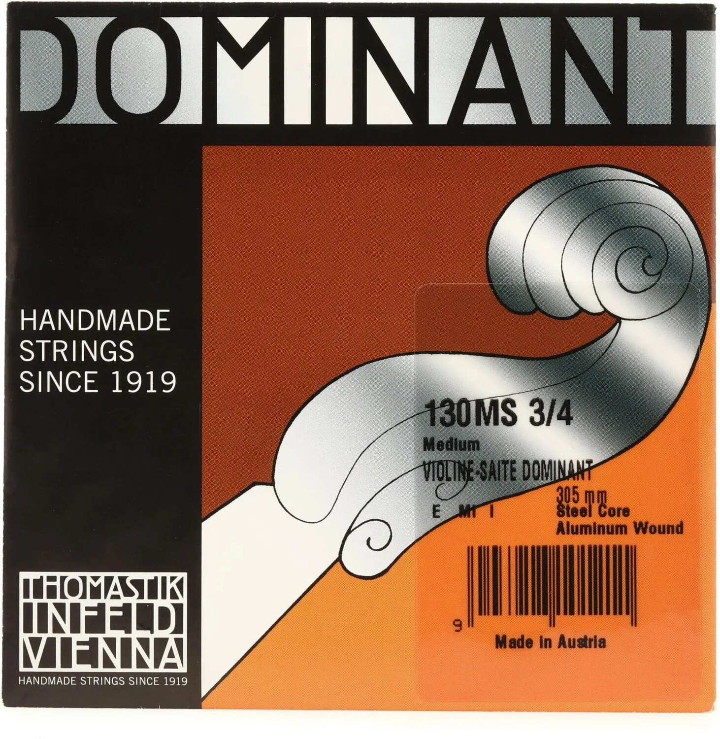 Thomastik-Infeld 130 Dominant Violin E Струна - размер 3/4 с алюминиевой обмоткой и петлевым концом
Thomastik-Infeld 130 Dominant Violin E Струна - размер 3/4 с алюминиевой обмоткой и петлевым концом
