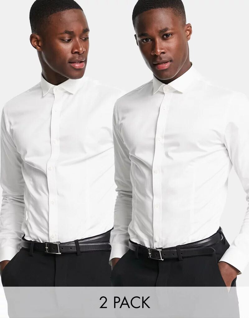 Комплект из двух элегантных рубашек Jack & Jones Premium с вырезами в воротниках из белого поплина
Комплект из двух элегантных рубашек Jack & Jones Premium с вырезами в воротниках из белого поплина