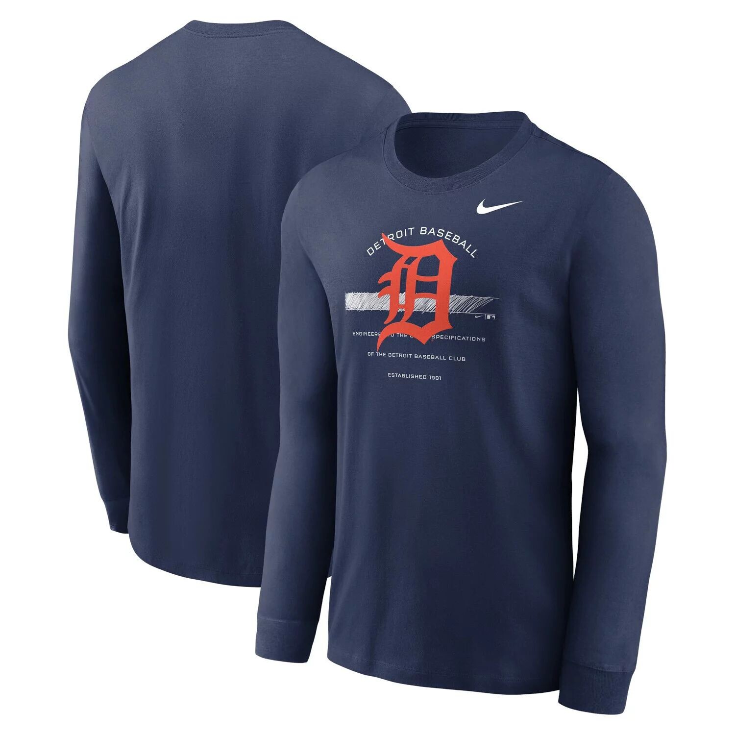 Мужская темно-синяя футболка с длинным рукавом Detroit Tigers Over Arch Performance Nike, Синий
Мужская темно-синяя футболка с длинным рукавом Detroit Tigers Over Arch Performance Nike, Синий