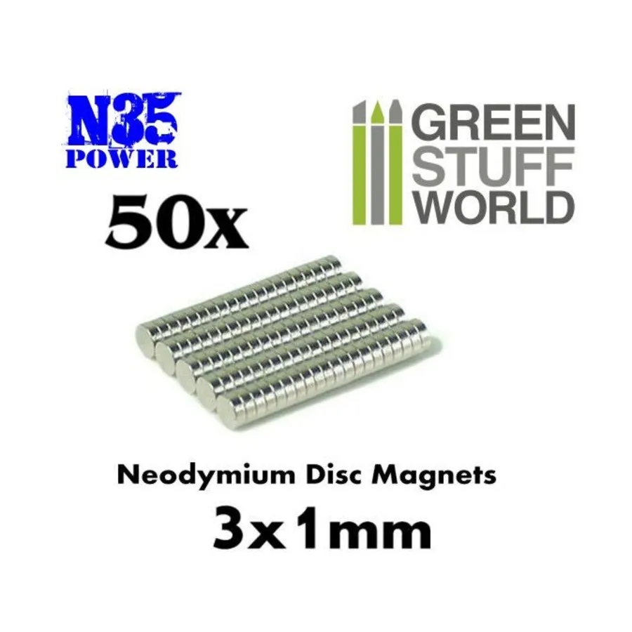N35 Неодимовые магниты 3x1 мм - 50 карат, Accessories - Magnets (Green Stuff World)
N35 Неодимовые магниты 3x1 мм - 50 карат, Accessories - Magnets (Green Stuff World)