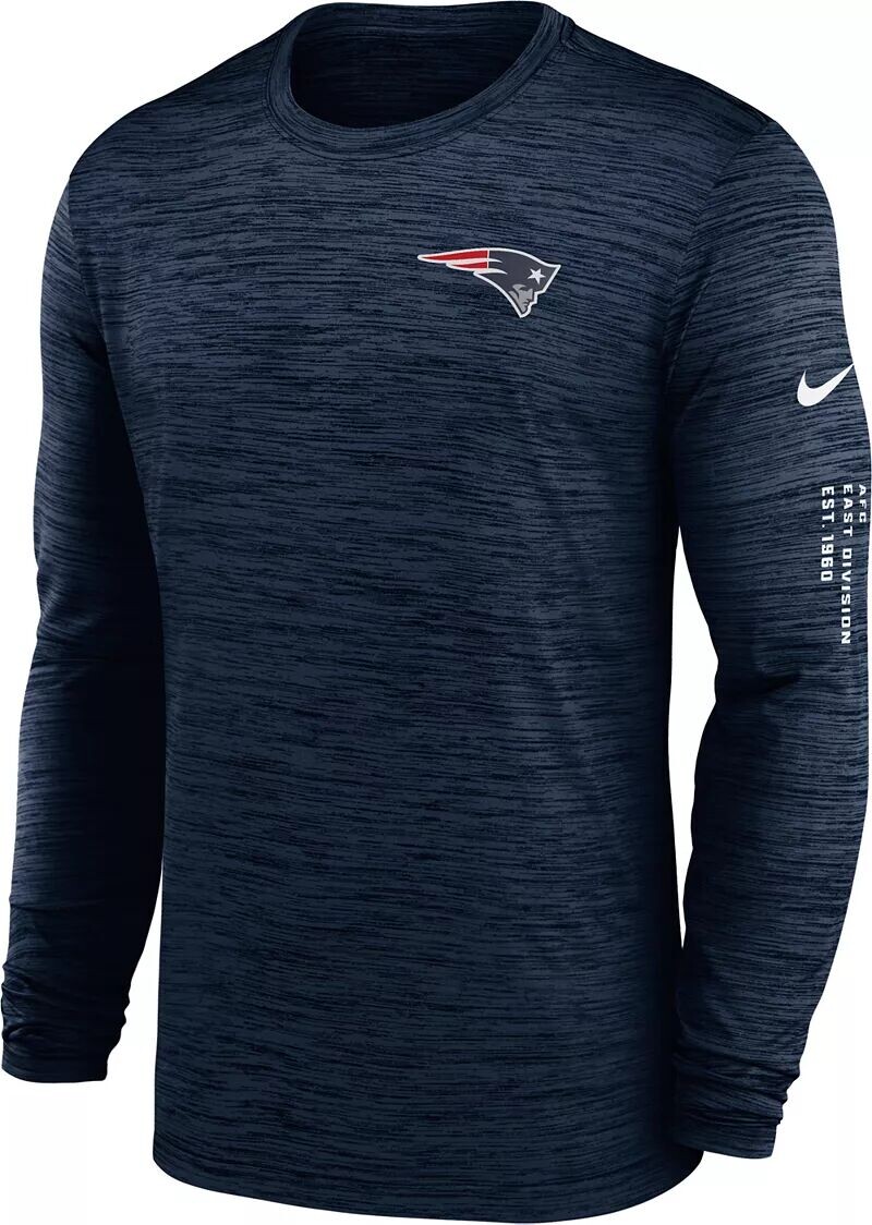 Мужская футболка Nike New England Patriots Sideline Alt Navy Velocity с длинными рукавами
Мужская футболка Nike New England Patriots Sideline Alt Navy Velocity с длинными рукавами