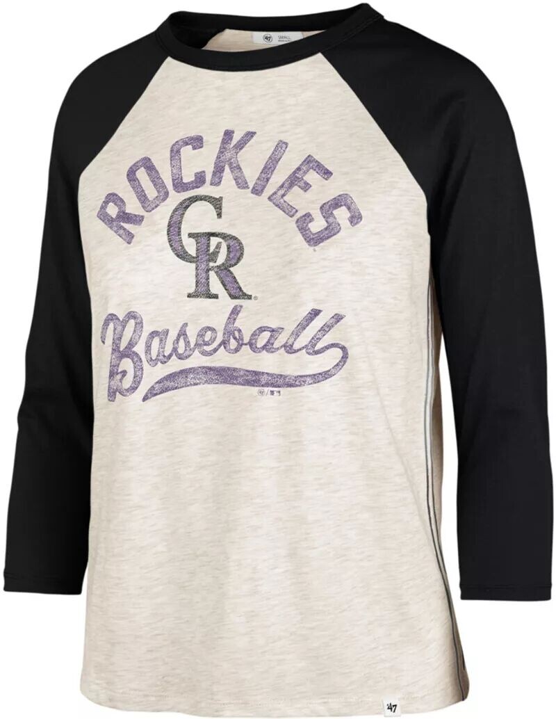 Женская футболка цвета реглан с длинным рукавом '47 Colorado Rockies Cream Retro Daze 3/4
Женская футболка цвета реглан с длинным рукавом '47 Colorado Rockies Cream Retro Daze 3/4