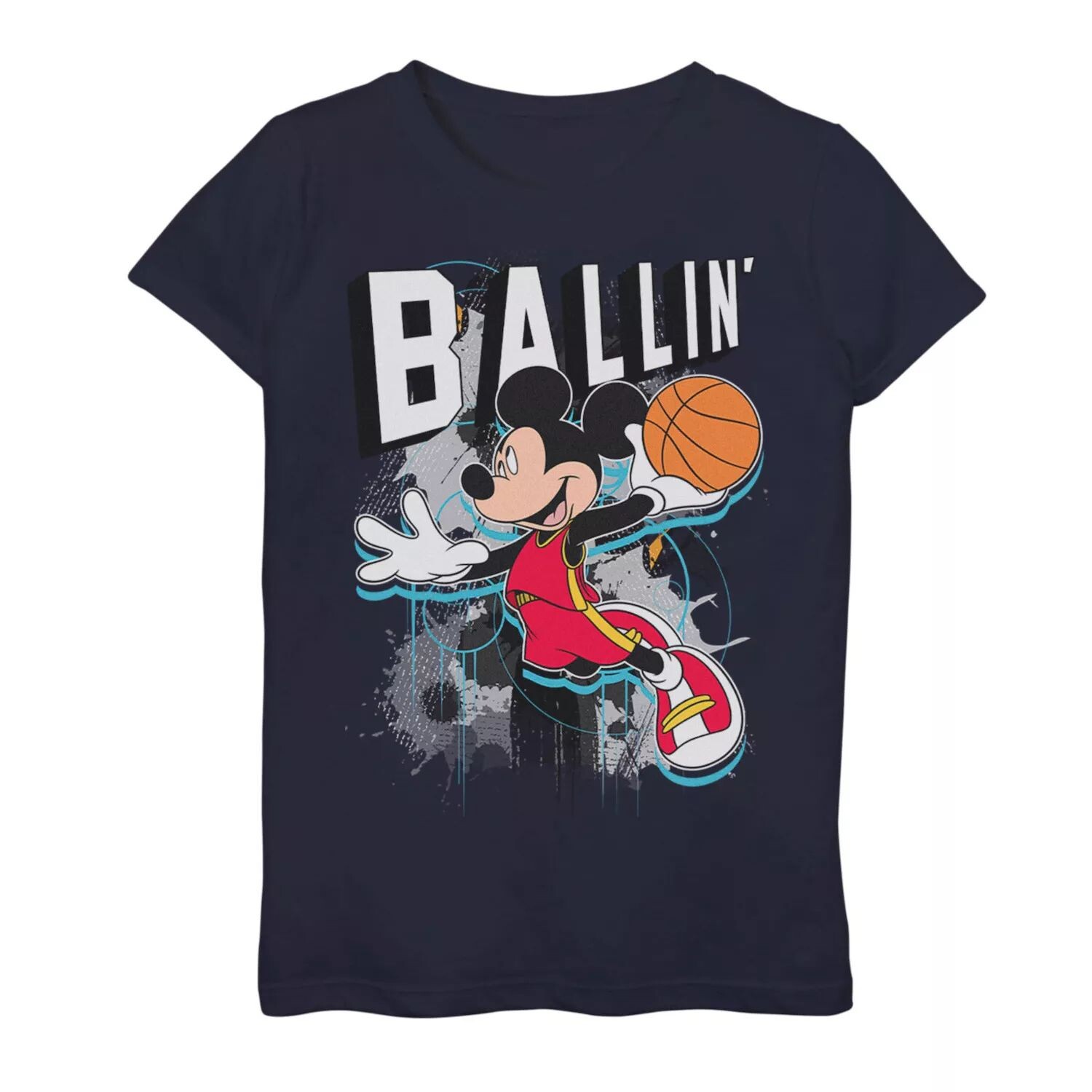 Футболка с изображением Микки Мауса для девочек 7–16 лет Disney's Ballin' с изображением портрета Disney
Футболка с изображением Микки Мауса для девочек 7–16 лет Disney's Ballin' с изображением портрета Disney