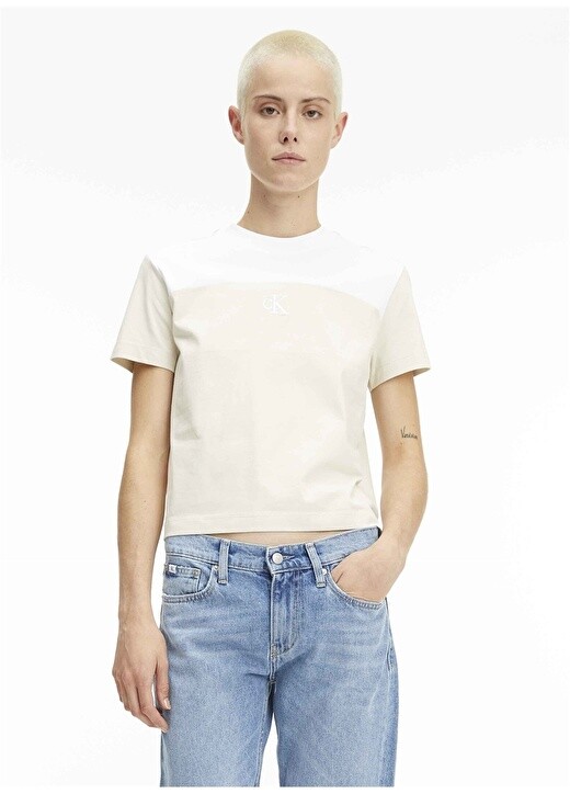 Однотонная бежевая женская футболка с круглым вырезом Calvin Klein Jeans, Бежевый
Однотонная бежевая женская футболка с круглым вырезом Calvin Klein Jeans, Бежевый