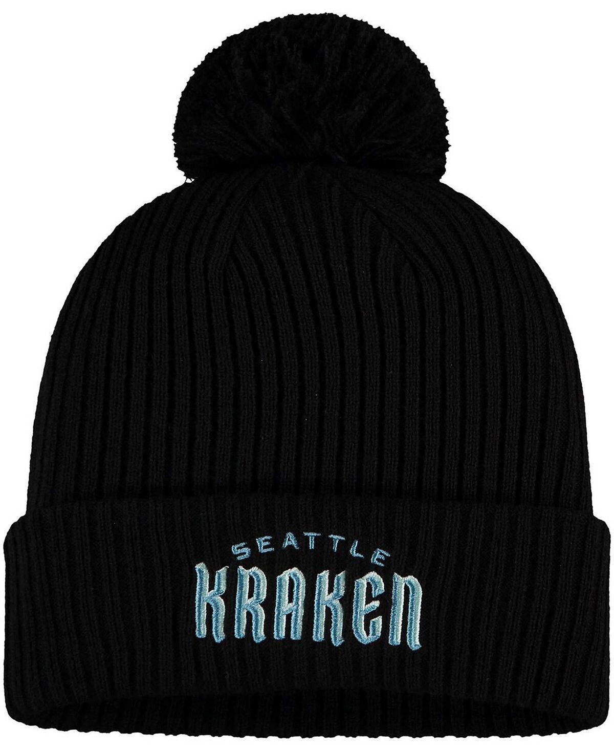 Мужская черная вязаная шапка с манжетами и помпоном с логотипом Seattle Kraken Wordmark Fanatics
Мужская черная вязаная шапка с манжетами и помпоном с логотипом Seattle Kraken Wordmark Fanatics