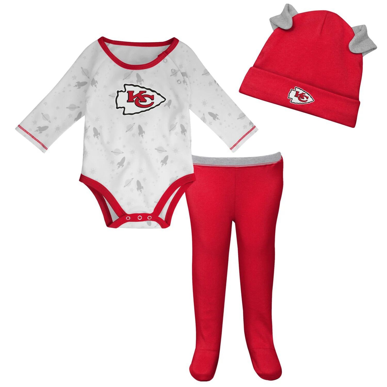 Белый/красный комбинезон Kansas City Chiefs Dream Team для новорожденных и младенцев, комплект со штанами и шапкой Outerstuff
Белый/красный комбинезон Kansas City Chiefs Dream Team для новорожденных и младенцев, комплект со штанами и шапкой Outerstuff