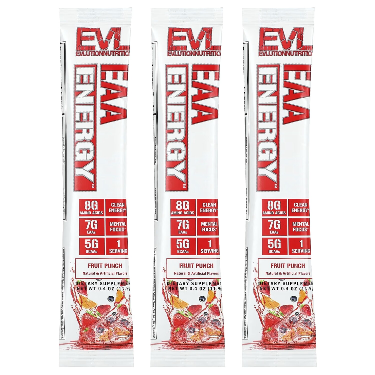 EVLution Nutrition EAA Energy Fruit Punch 3 пробных пакета по 0,4 унции (11,9 г) каждый
EVLution Nutrition EAA Energy Fruit Punch 3 пробных пакета по 0,4 унции (11,9 г) каждый