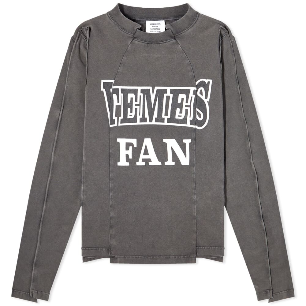 Vetements Приталенная футболка с длинными рукавами и деконструированным дизайном, черный
Vetements Приталенная футболка с длинными рукавами и деконструированным дизайном, черный