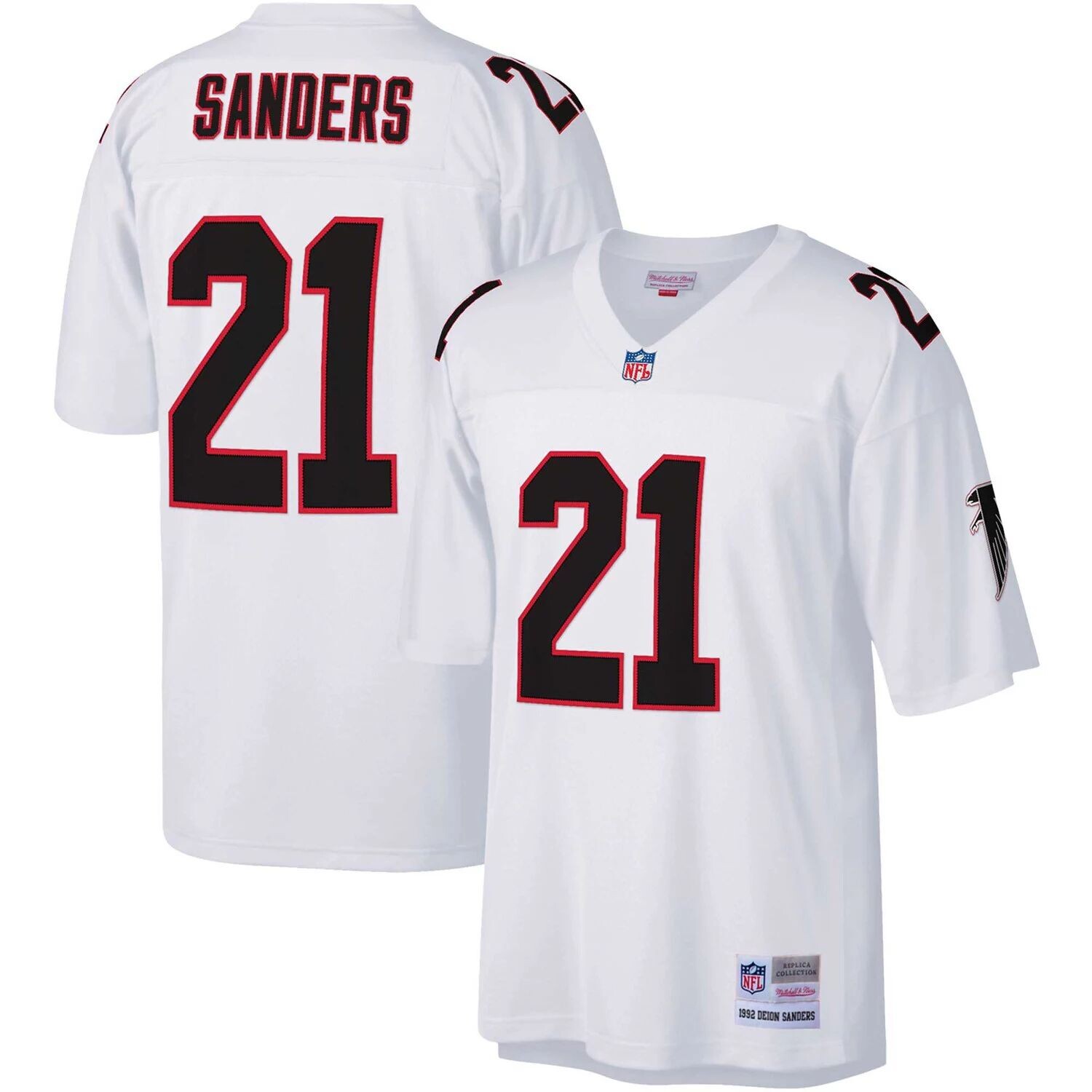 Мужская футболка Mitchell & Ness Deion Sanders White Atlanta Falcons Big & Tall 1992, реплика вышедшего на пенсию игрока
Мужская футболка Mitchell & Ness Deion Sanders White Atlanta Falcons Big & Tall 1992, реплика вышедшего на пенсию игрока