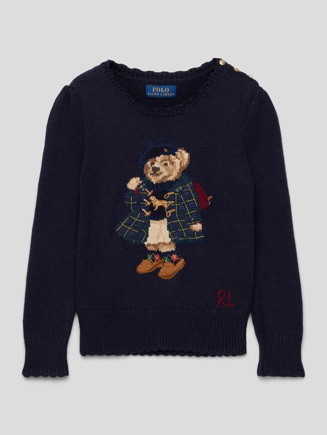 Вязаный свитер с узорной строчкой и волнистым краем Polo Ralph Lauren, темно-синий
Вязаный свитер с узорной строчкой и волнистым краем Polo Ralph Lauren, темно-синий