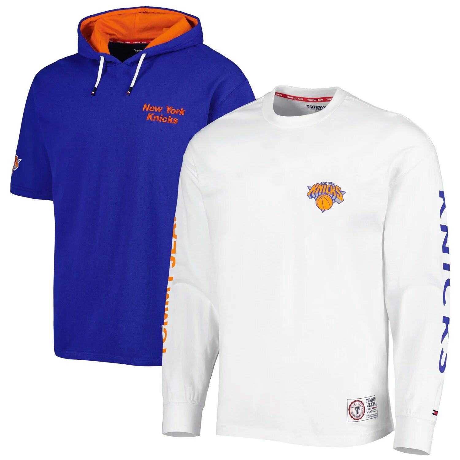 Мужские синие/белые джинсы Tommy Jeans New York Knicks Matthew 2-в-1, комбинированный комплект из футболки и худи 2-в-1
Мужские синие/белые джинсы Tommy Jeans New York Knicks Matthew 2-в-1, комбинированный комплект из футболки и худи 2-в-1