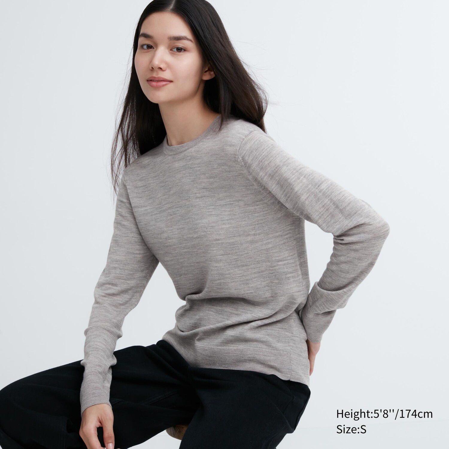 Джемпер из 100% очень тонкой шерсти мериноса с круглым вырезом Uniqlo, серый
Джемпер из 100% очень тонкой шерсти мериноса с круглым вырезом Uniqlo, серый