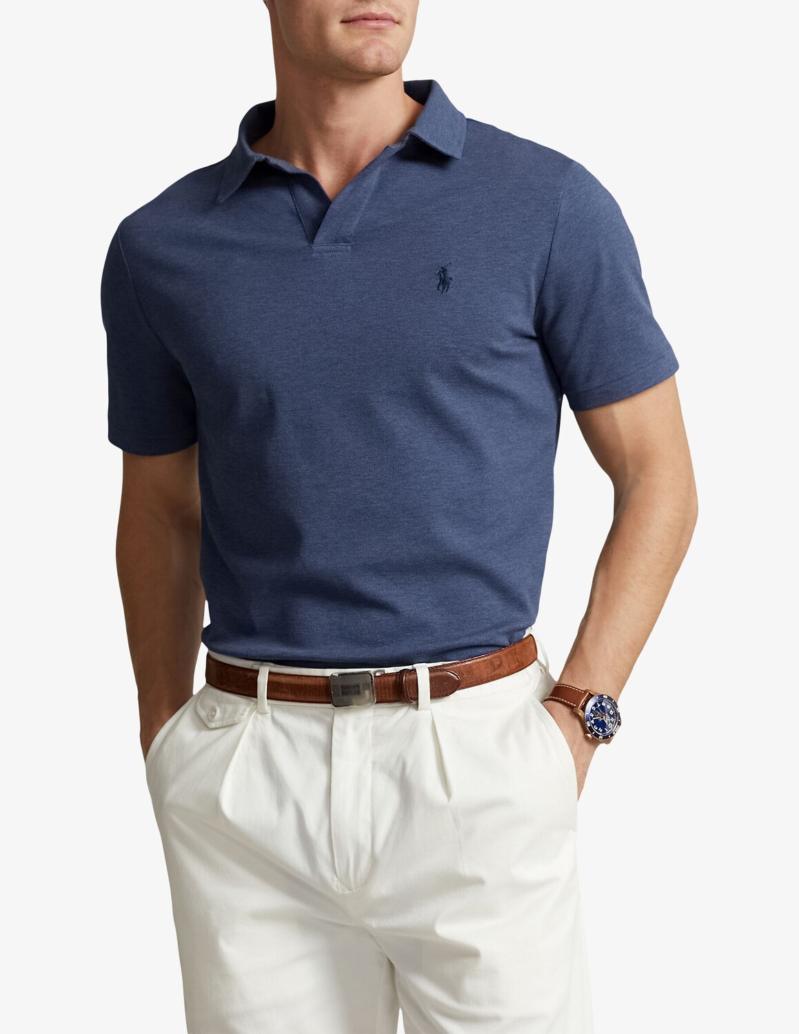 Эластичная рубашка-поло с открытым воротником и короткими рукавами Ralph Lauren, синий
Эластичная рубашка-поло с открытым воротником и короткими рукавами Ralph Lauren, синий