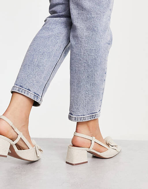 Туфли на среднем каблуке ASOS DESIGN Wide Fit Saidi из натуральной ткани с открытой пяткой и бантом
Туфли на среднем каблуке ASOS DESIGN Wide Fit Saidi из натуральной ткани с открытой пяткой и бантом