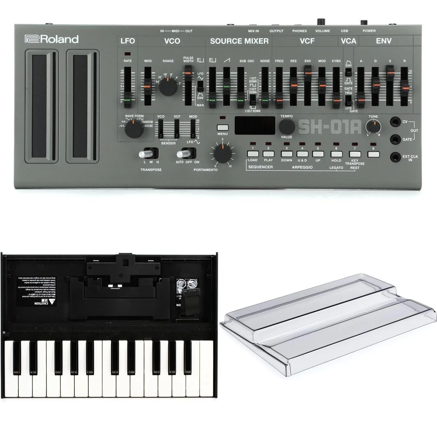 Синтезатор серии Roland SH-01A Boutique с секвенсором, клавиатурой и комплектом Decksaver
Синтезатор серии Roland SH-01A Boutique с секвенсором, клавиатурой и комплектом Decksaver