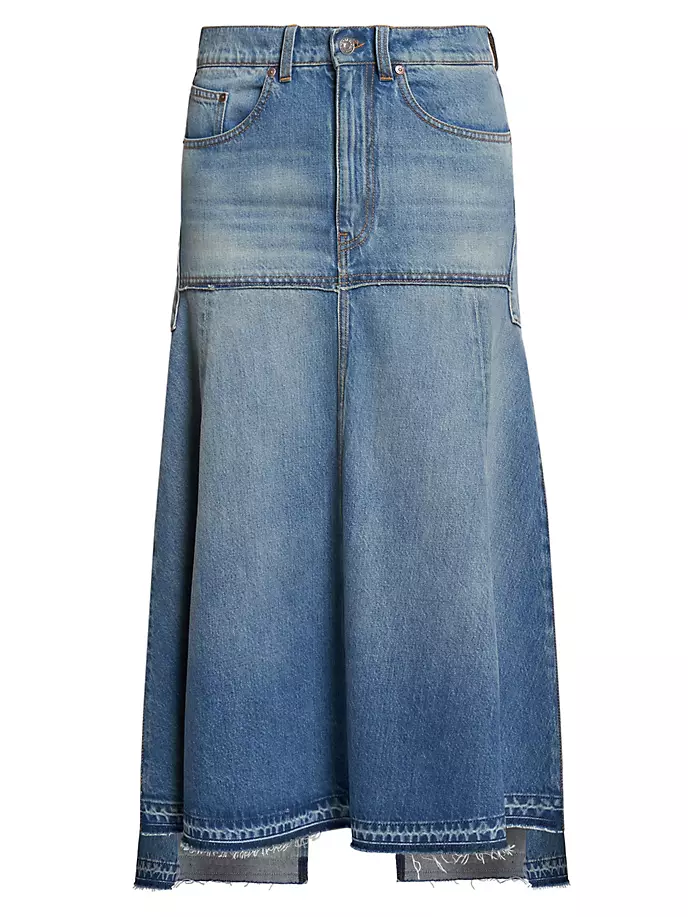Джинсовая юбка-макси с высоким и низким вырезом Victoria Beckham, цвет vintage wash mid
Джинсовая юбка-макси с высоким и низким вырезом Victoria Beckham, цвет vintage wash mid