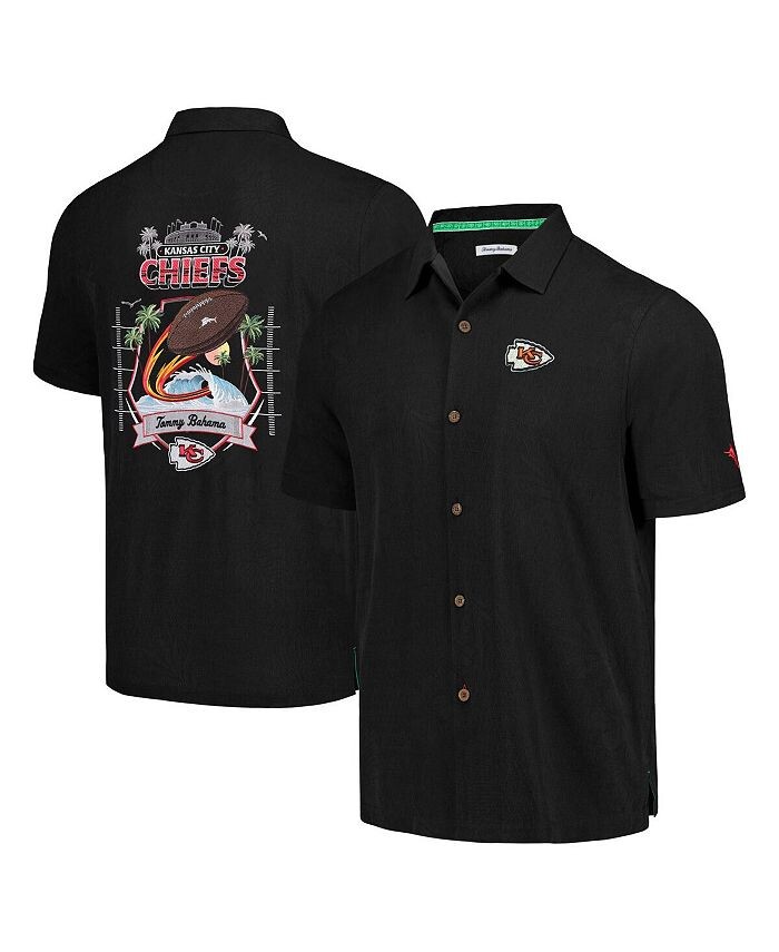 Мужская черная рубашка на пуговицах Kansas City Chiefs Tidal Kickoff Camp Tommy Bahama, черный
Мужская черная рубашка на пуговицах Kansas City Chiefs Tidal Kickoff Camp Tommy Bahama, черный