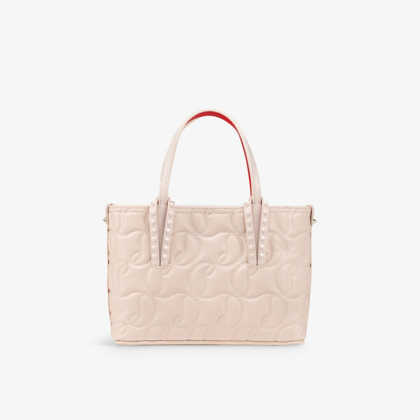 Миниатюрная кожаная сумка-тоут Cabata с тисненым логотипом Christian Louboutin, цвет leche
Миниатюрная кожаная сумка-тоут Cabata с тисненым логотипом Christian Louboutin, цвет leche