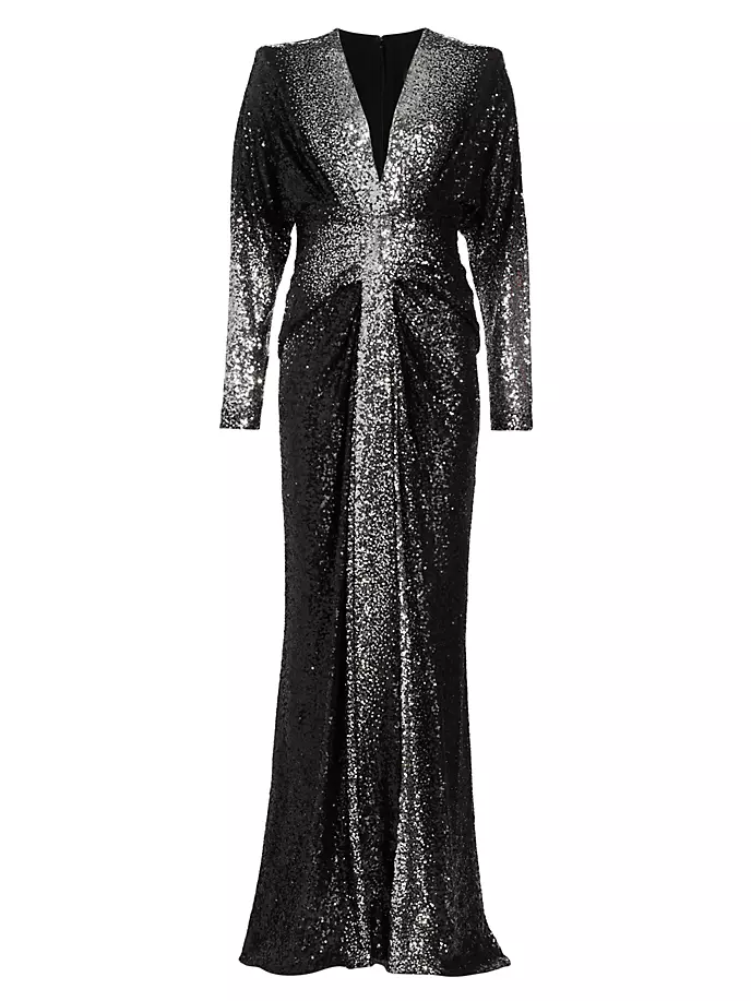 Драпированное платье с V-образным вырезом и пайетками омбре Zuhair Murad, цвет black silver
Драпированное платье с V-образным вырезом и пайетками омбре Zuhair Murad, цвет black silver