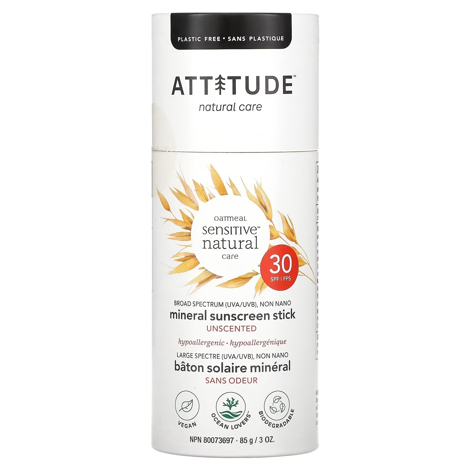 Стик ATTITUDE Oatmeal Sensitive Natural Care солнцезащитный с минералами SPF 30 без запаха, 85 г
Стик ATTITUDE Oatmeal Sensitive Natural Care солнцезащитный с минералами SPF 30 без запаха, 85 г