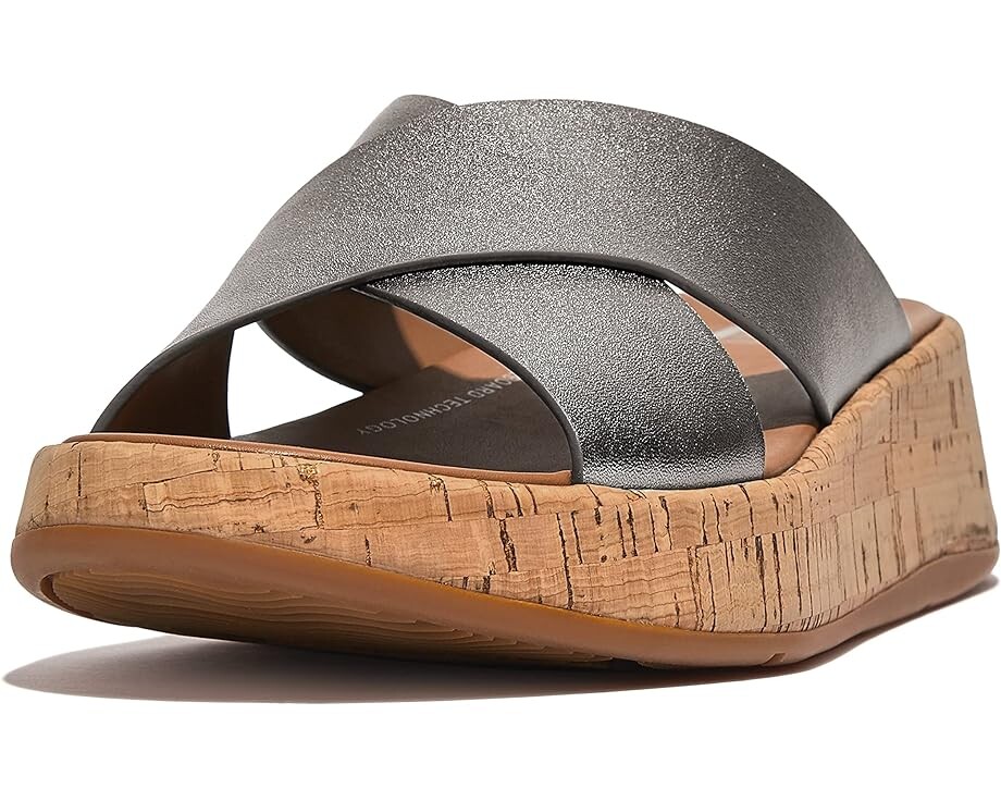Туфли FitFlop F-Mode Metallic Leather/Cork Flatform Cross Slides, цвет Classic Pewter Mix
Туфли FitFlop F-Mode Metallic Leather/Cork Flatform Cross Slides, цвет Classic Pewter Mix