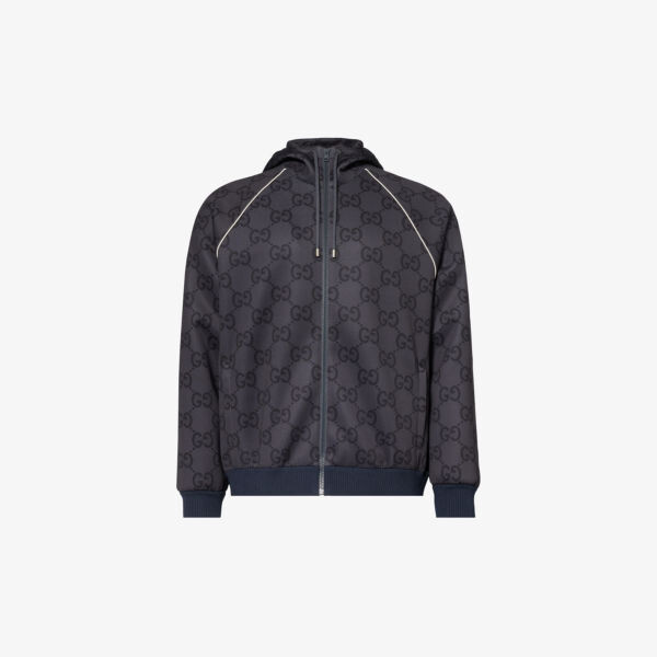 Куртка из эластичной ткани с капюшоном и контрастной отделкой с монограммой Gucci, серый
Куртка из эластичной ткани с капюшоном и контрастной отделкой с монограммой Gucci, серый
