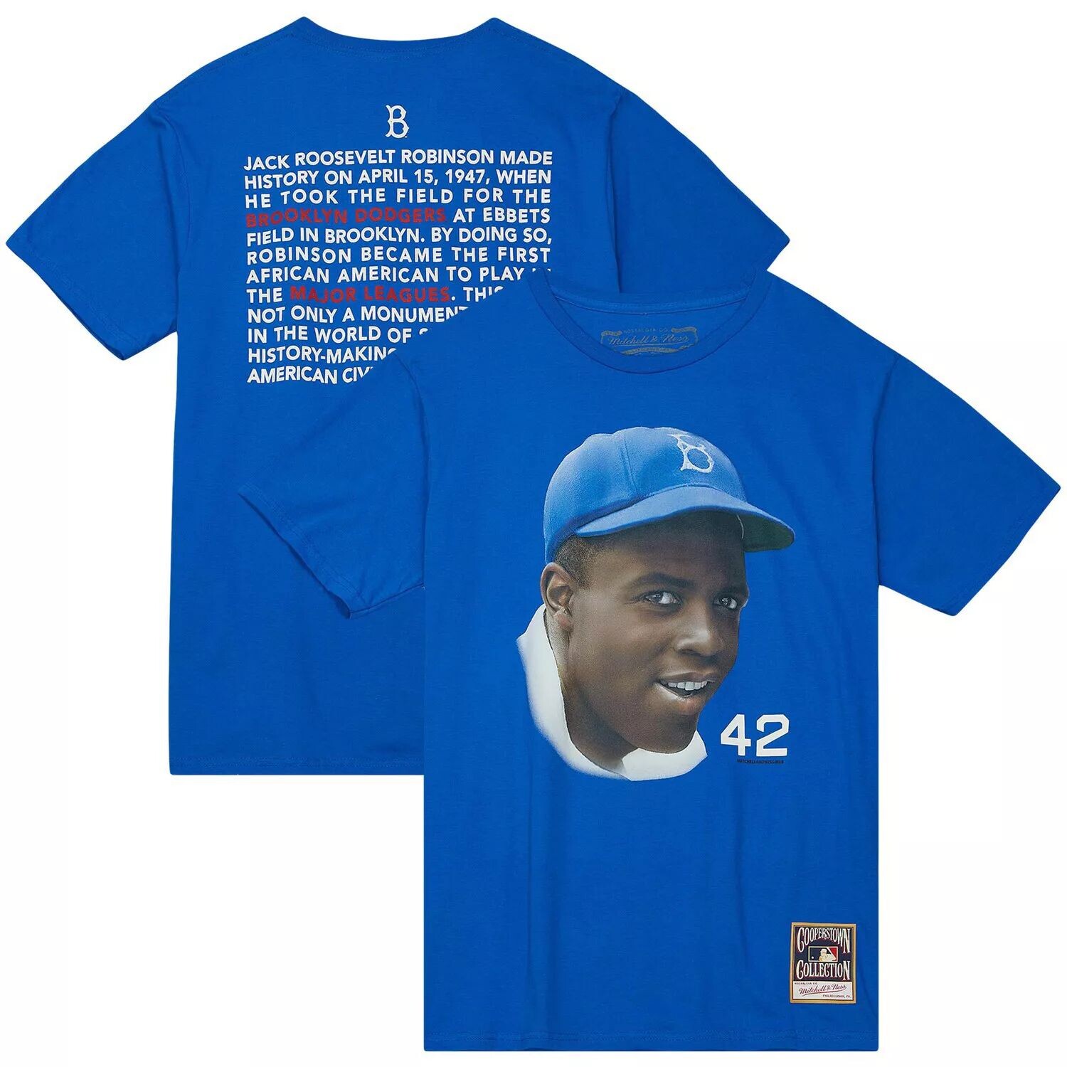 Мужская футболка Mitchell & Ness Jackie Robinson Royal Brooklyn Dodgers Cooperstown Collection Legend Portrait
Мужская футболка Mitchell & Ness Jackie Robinson Royal Brooklyn Dodgers Cooperstown Collection Legend Portrait
