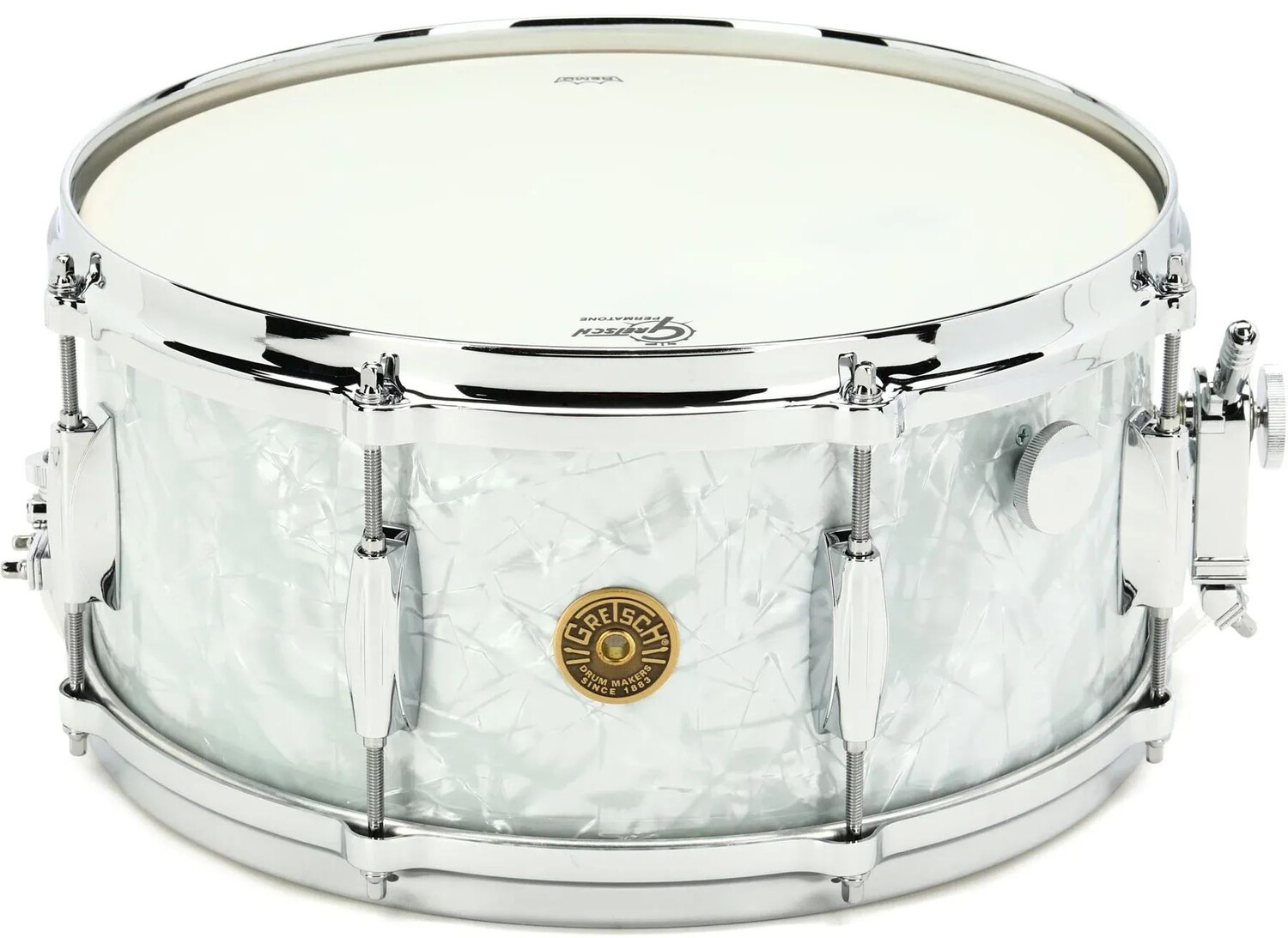 Малый барабан Gretsch Drums USA Custom Series (8 ушек) — 6,5 x 14 дюймов, цвет White Marine Pearl
Малый барабан Gretsch Drums USA Custom Series (8 ушек) — 6,5 x 14 дюймов, цвет White Marine Pearl