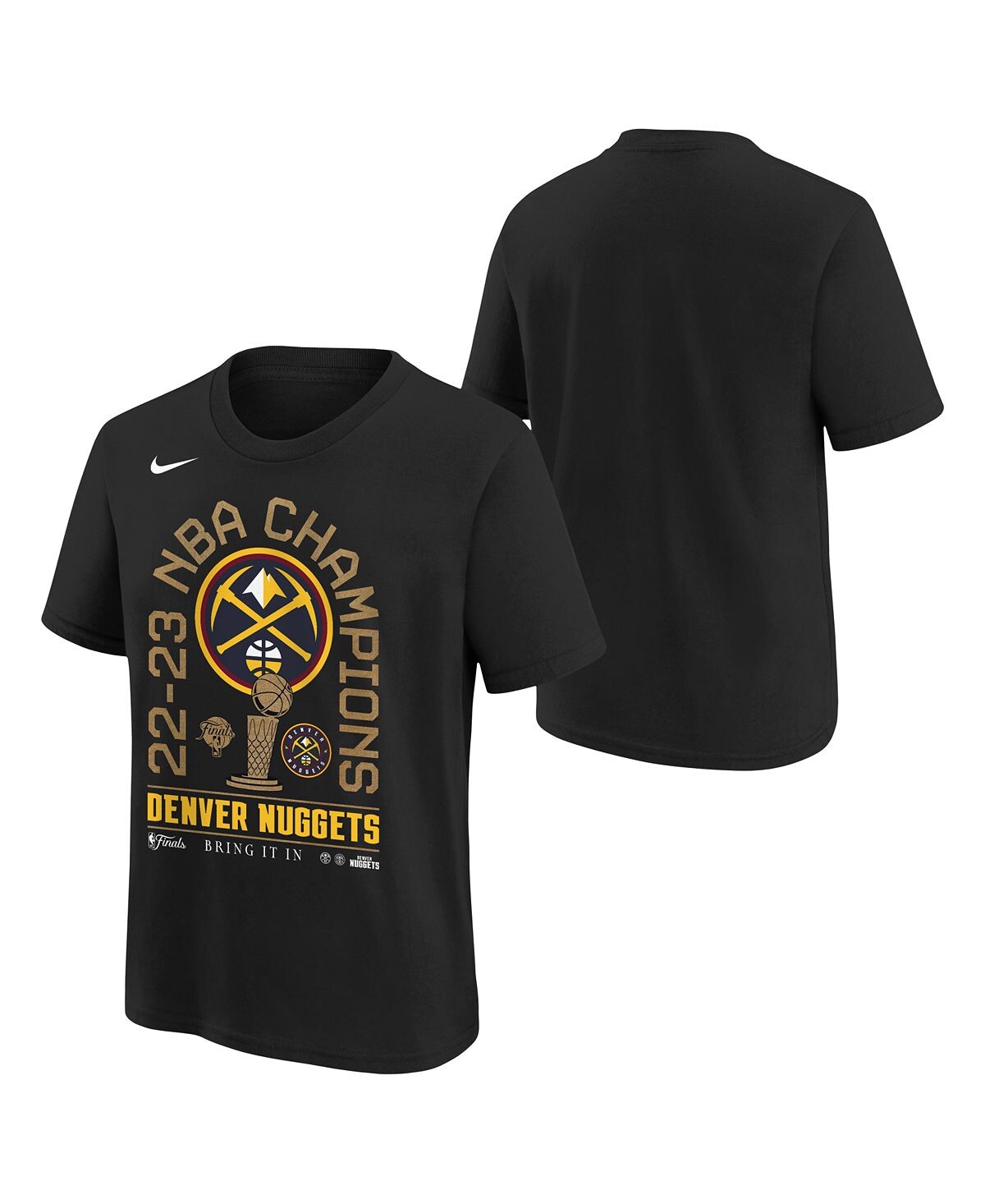 Черная футболка Big Boys and Girls Denver Nuggets с изображением финала НБА 2023 Champions в раздевалке Nike
Черная футболка Big Boys and Girls Denver Nuggets с изображением финала НБА 2023 Champions в раздевалке Nike
