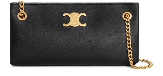 Сумка на цепочке из газетной ткани Triomphe soft из мягкой телячьей кожи Celine, черный
Сумка на цепочке из газетной ткани Triomphe soft из мягкой телячьей кожи Celine, черный