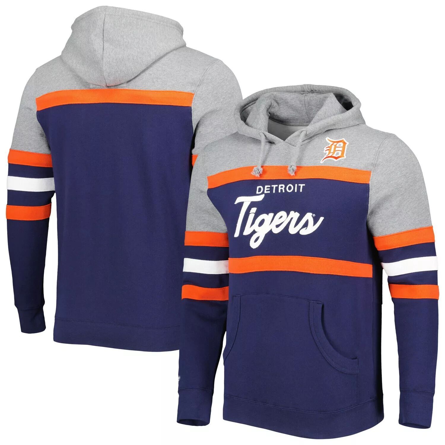 Мужской темно-синий пуловер с капюшоном Mitchell & Ness Detroit Tigers Head Coach
Мужской темно-синий пуловер с капюшоном Mitchell & Ness Detroit Tigers Head Coach