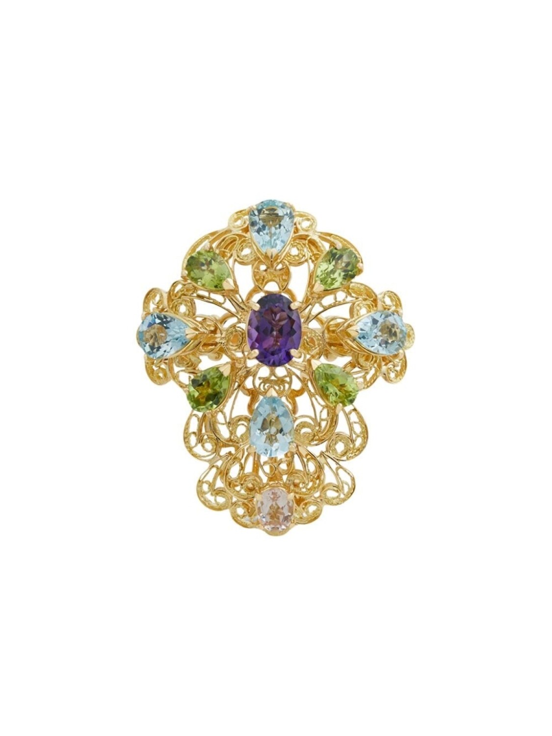 Кольцо Pizzo из желтого золота с аметистом, аквамарином, перидотом и морганитом Dolce & Gabbana, золотой
Кольцо Pizzo из желтого золота с аметистом, аквамарином, перидотом и морганитом Dolce & Gabbana, золотой