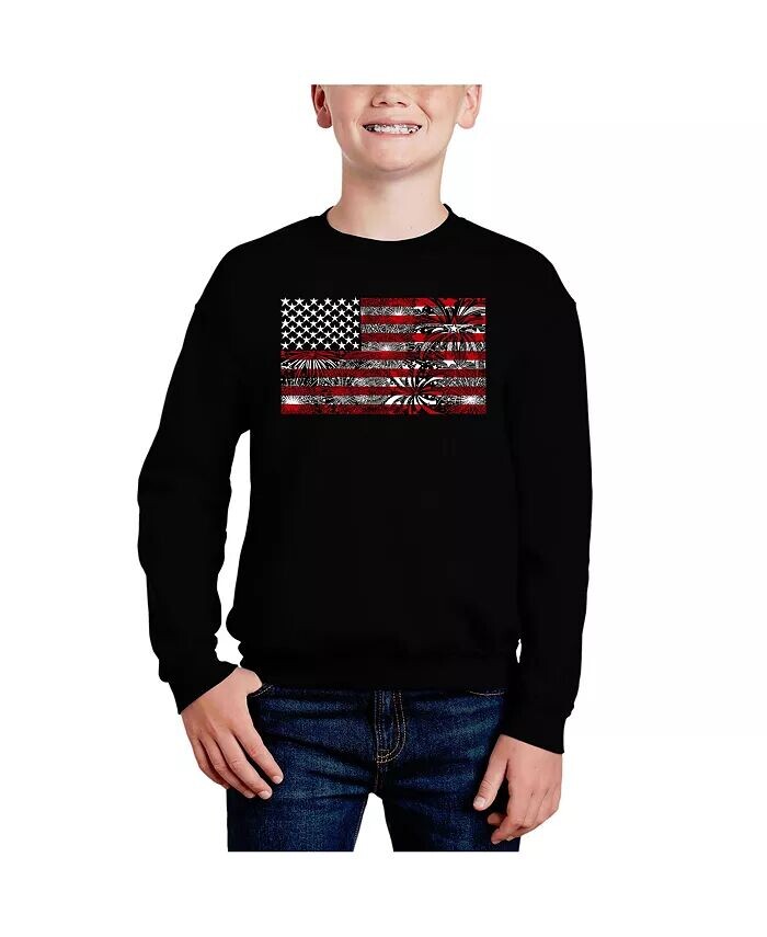 Американский флаг Fireworks — толстовка с круглым вырезом Big Boy's Word Art La Pop Art, красный
Американский флаг Fireworks — толстовка с круглым вырезом Big Boy's Word Art La Pop Art, красный