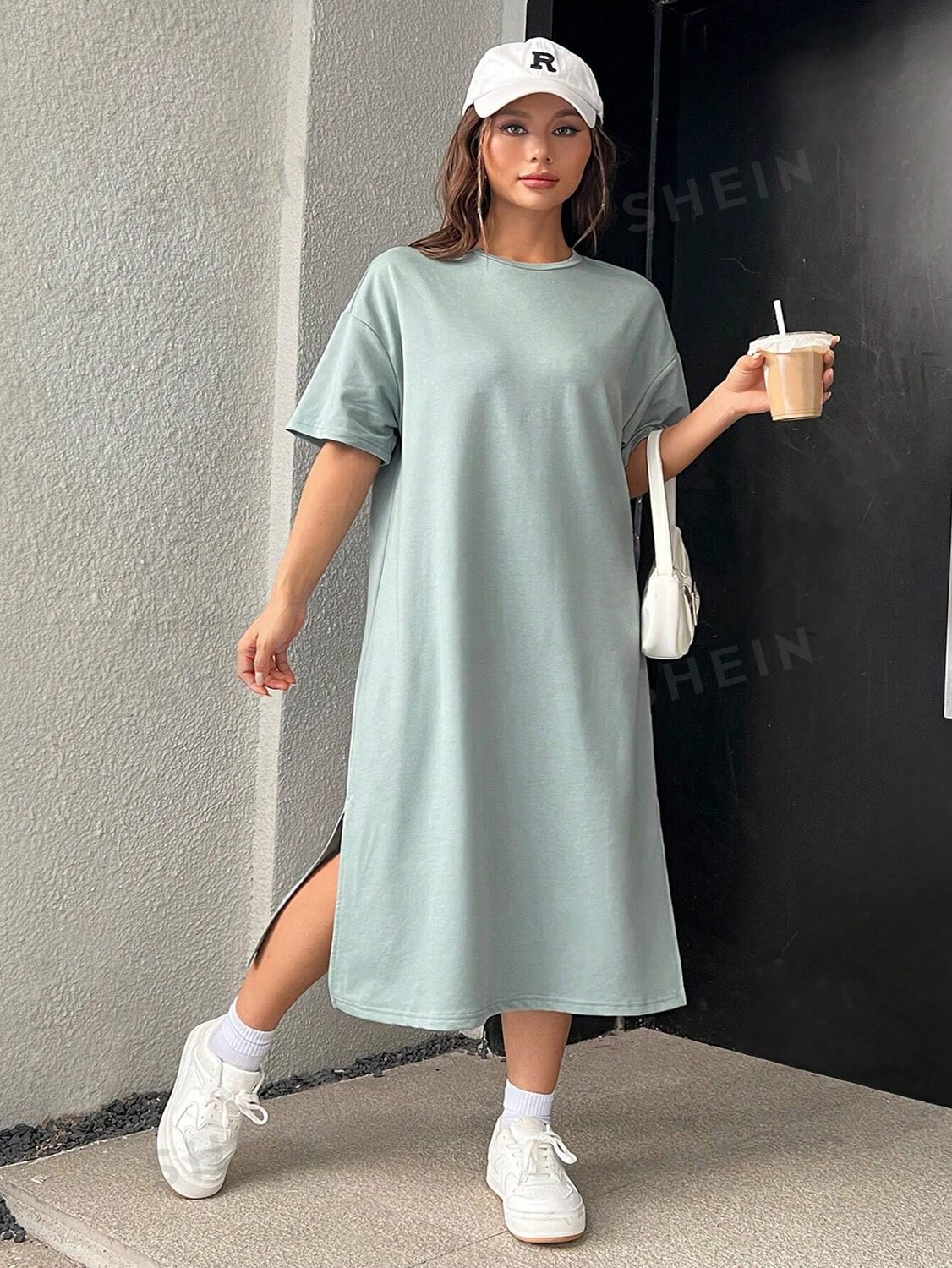 EZwear Короткое платье, короткий рукав, базовый черный цвет, удобное, большого размера, сбоку, круглый вырез, Женское, на лето Shein, мятно-зеленый
EZwear Короткое платье, короткий рукав, базовый черный цвет, удобное, большого размера, сбоку, круглый вырез, Женское, на лето Shein, мятно-зеленый