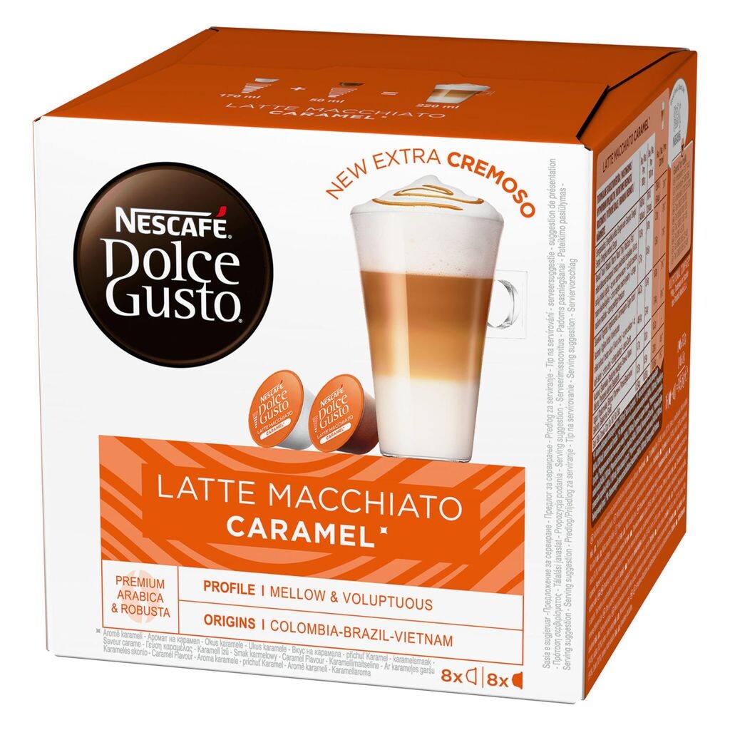 Nescafé Dolce Gusto Caramel Latte Macchiato, карамель, капсулы, кофейная капсула, кафе, кофе, кофе, 16 капсул (8 порций)
Nescafé Dolce Gusto Caramel Latte Macchiato, карамель, капсулы, кофейная капсула, кафе, кофе, кофе, 16 капсул (8 порций)