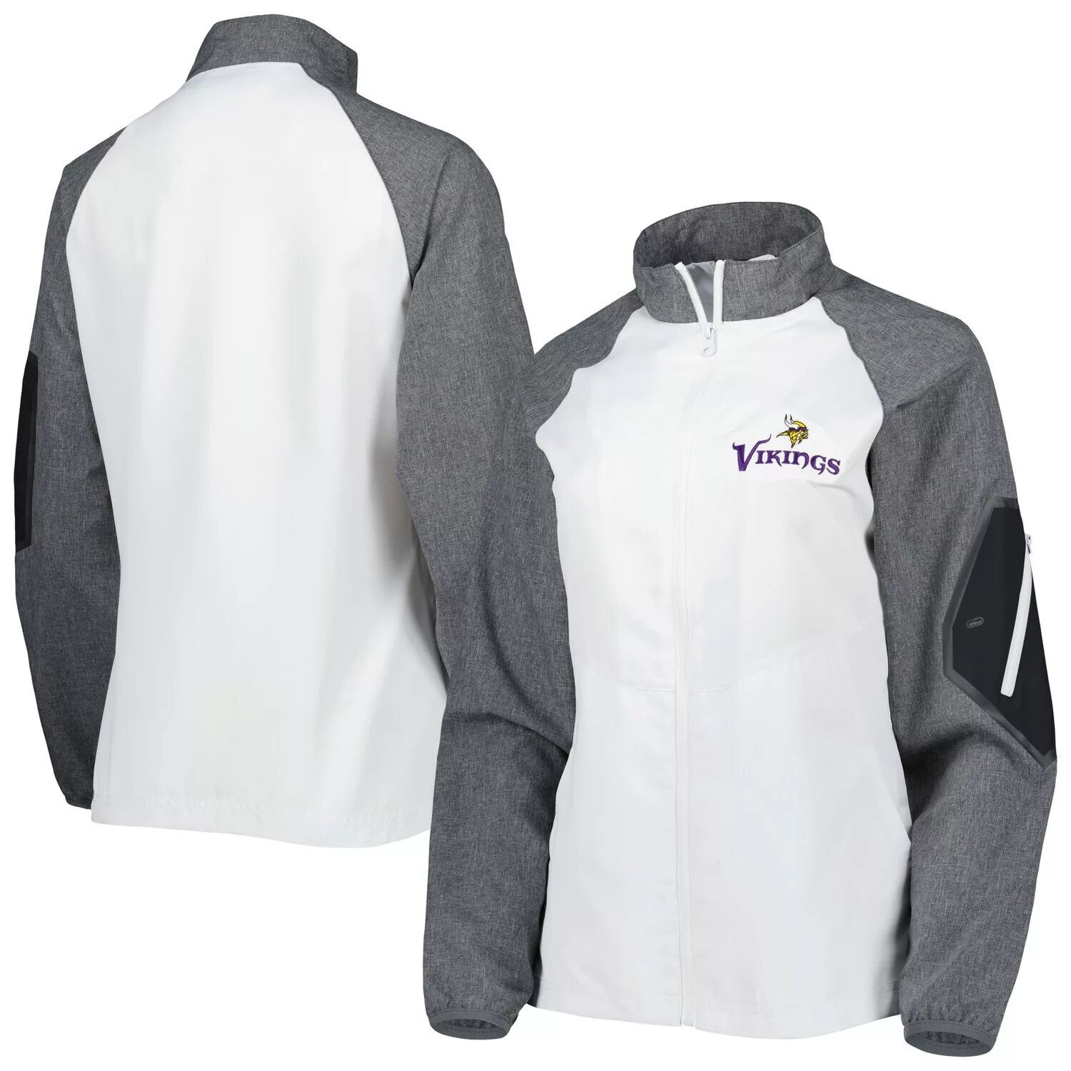 Женская ветровка с молнией во всю длину Dunbrooke Minnesota Vikings Hurricane Raglan белого/серого цвета
Женская ветровка с молнией во всю длину Dunbrooke Minnesota Vikings Hurricane Raglan белого/серого цвета