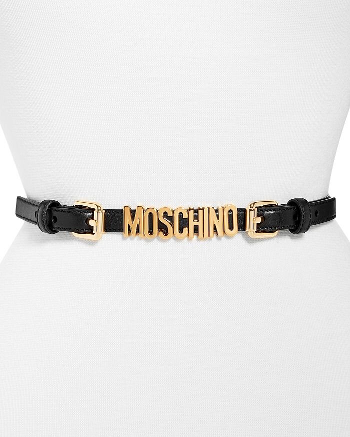 Женский кожаный ремень Moschino с двойной пряжкой и цепочкой с логотипом Moschino
Женский кожаный ремень Moschino с двойной пряжкой и цепочкой с логотипом Moschino