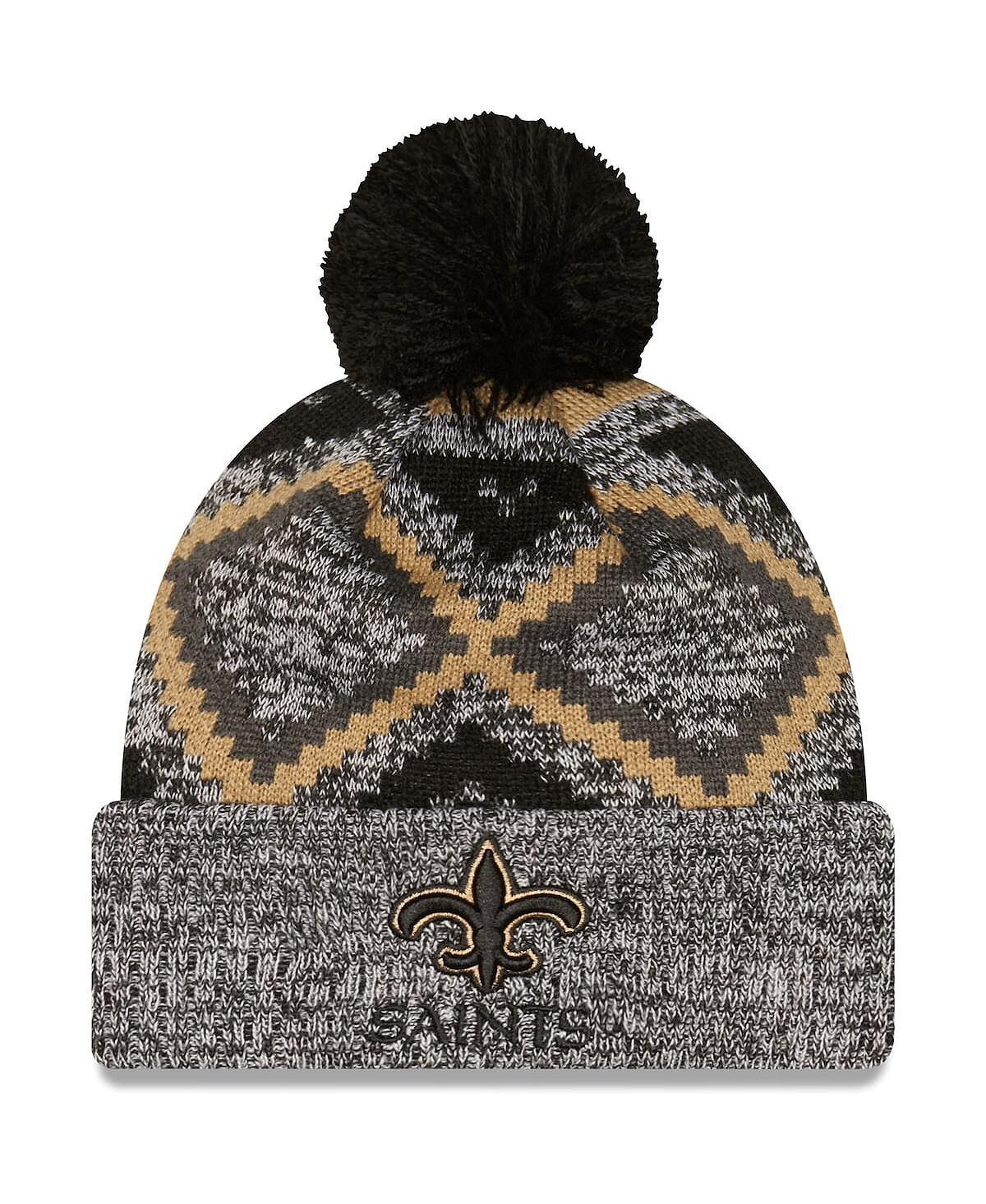 Мужская черно-серая вязаная шапка New Orleans Saints Grandpa с манжетами и помпоном New Era
Мужская черно-серая вязаная шапка New Orleans Saints Grandpa с манжетами и помпоном New Era