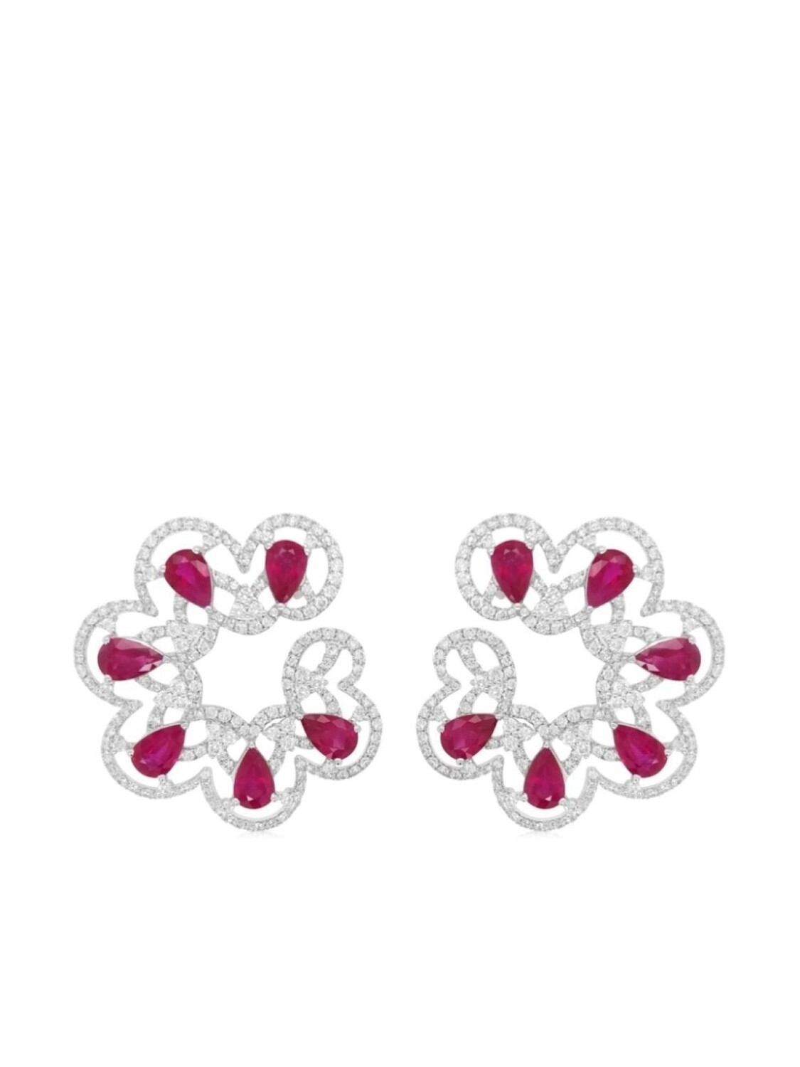 Серьги из 18-каратного белого золота с бриллиантами и рубинами HYT Jewelry, белый
Серьги из 18-каратного белого золота с бриллиантами и рубинами HYT Jewelry, белый