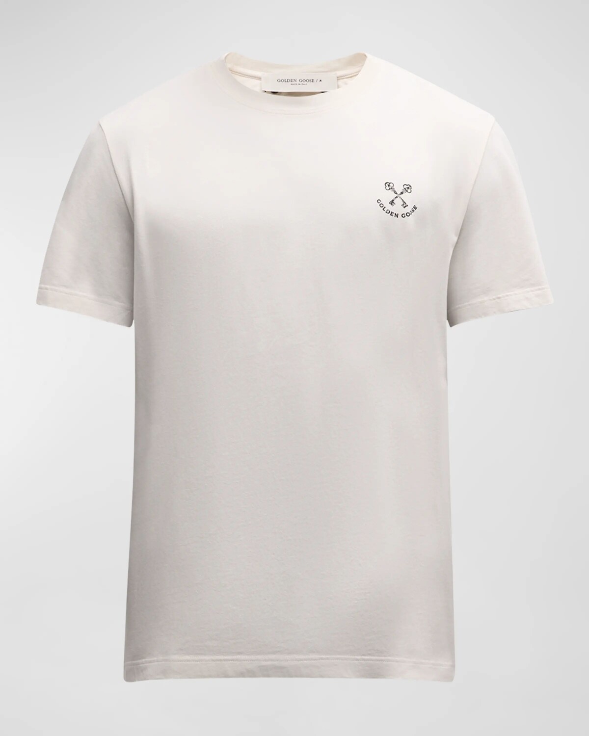 Мужская футболка из джерси с винтажным принтом Golden Goose, цвет Heritage White/Black
Мужская футболка из джерси с винтажным принтом Golden Goose, цвет Heritage White/Black