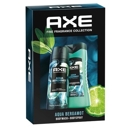 Подарочный набор Axe Fine Fragrance Aqua Bergamot со спреем для тела и гелем для душа 150мл 300мл Axe/Lynx
Подарочный набор Axe Fine Fragrance Aqua Bergamot со спреем для тела и гелем для душа 150мл 300мл Axe/Lynx