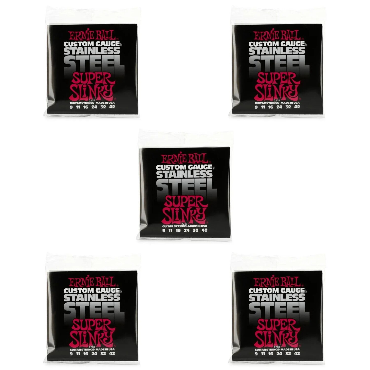 Струны для электрогитары Ernie Ball 2248 Super Slinky с обмоткой из нержавеющей стали — .009-.042 (5 шт.)
Струны для электрогитары Ernie Ball 2248 Super Slinky с обмоткой из нержавеющей стали — .009-.042 (5 шт.)