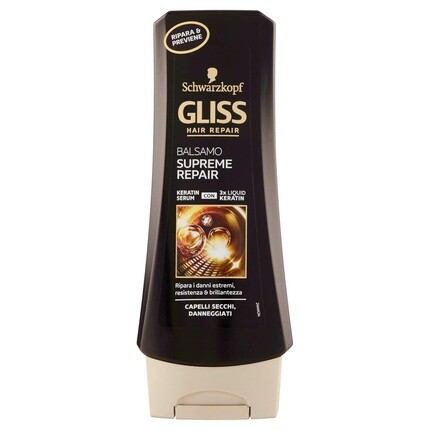 Gliss Supreme Repair Кератиновый кондиционер для поврежденных и сухих волос 200мл, Testanera
Gliss Supreme Repair Кератиновый кондиционер для поврежденных и сухих волос 200мл, Testanera