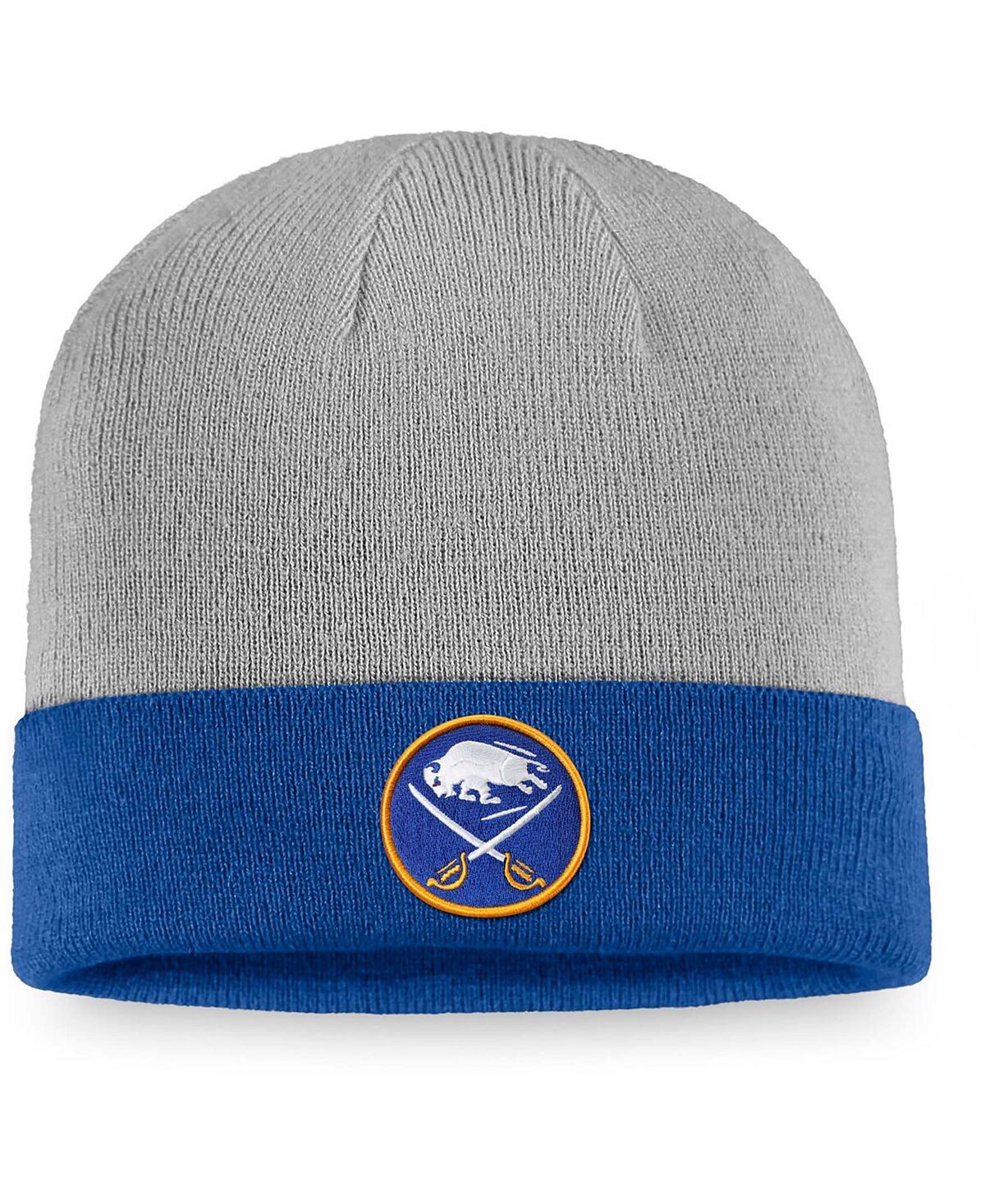 Мужская серая двухцветная вязаная шапка с манжетами Royal Buffalo Sabres Fanatics
Мужская серая двухцветная вязаная шапка с манжетами Royal Buffalo Sabres Fanatics